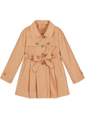 Girls Peach Trench Coat with Tie Belt size 7 - like new